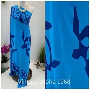 Blue Honu SARONG Pareo Lavalava Beach Wrap Skirt Summer Scarf